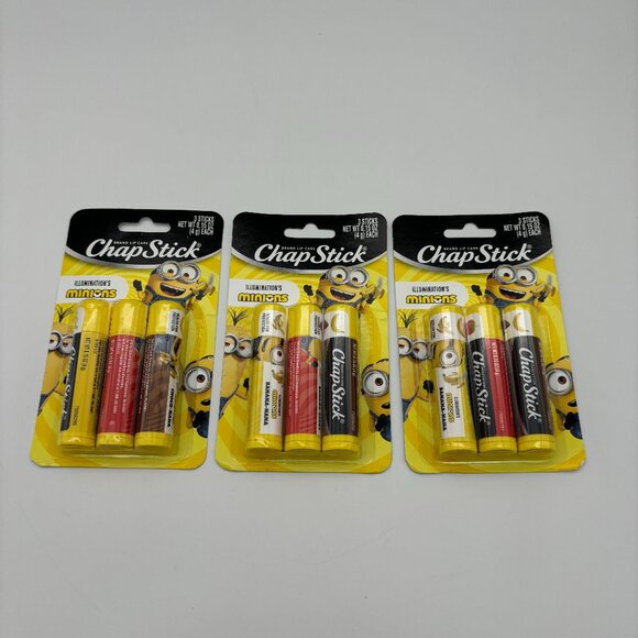 ChapStick Illuminations Minions Banana-Nana Lip Balm, Lip Care 3-Pack Lot of 3 - Picture 1 of 4